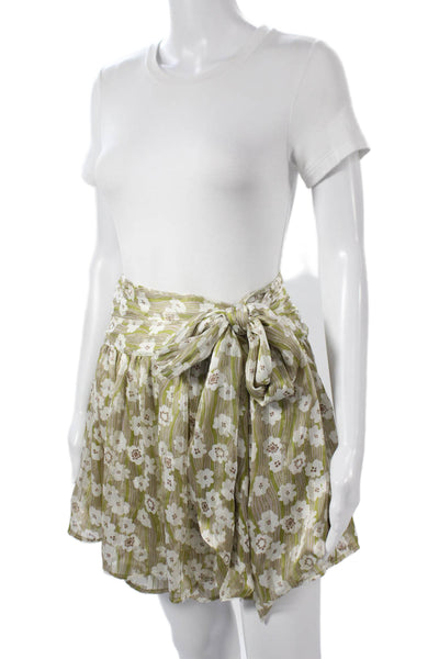 Sabina Musayev Womens Wrap Skirt Multicolor Floral Polyester Button Mini Size S