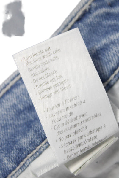 Paige Women Ankle Jeans Blue High Rise Cotton Inseam 28 Size 25