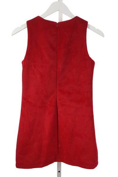 Lola + The Boys Girls Velvet Crystal Embellished A-Line Dress Red Size 12