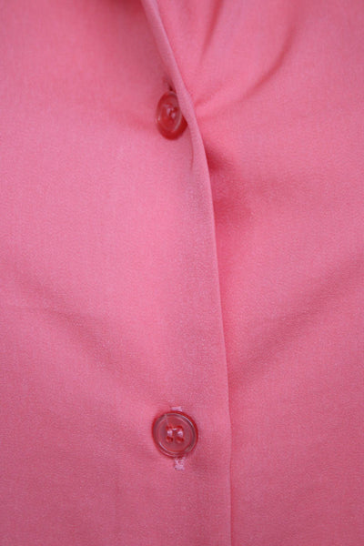 Renuar Women Button Front Dress Shirt Pink Collared Long Sleeve Short Size XS