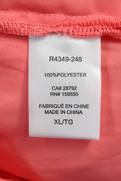 Renuar Unisex Adults Button Front Dress Shirt Pink Collared Long Sleeve Size XL