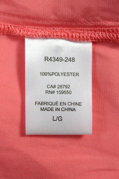 Renuar Women Button Front Pink Collared Long Sleeve Short Dress Size L