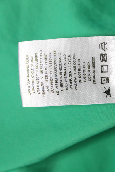 Renuar Women Button Front Collared Short Dress Long Sleeve Green Size L
