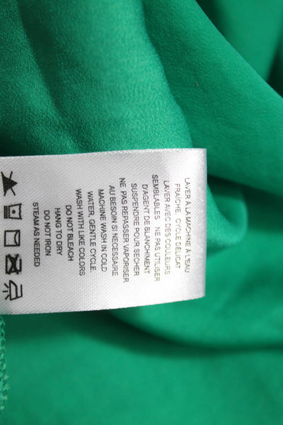 Renuar Unisex Adults Button Front Collared Short Dress Long Sleeve Green Size XL
