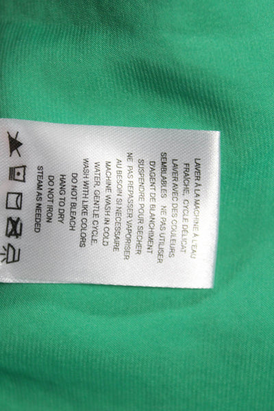 Renuar Womens Button Front Shirt Dress Green Long Sleeve Collared Size L