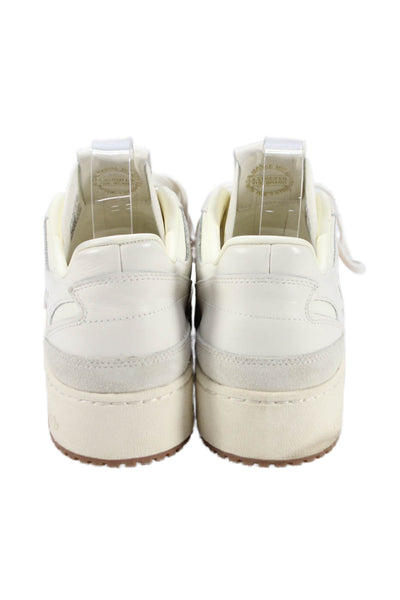 Adidas Womens Leather Round Toe Low Top Sneakers White Size 8.5