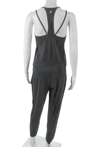 Sweaty Betty Womens Overalls Gray Polyamide Round Neck Sleeveless Size XS