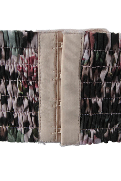 L'Agence Women Crop Top Multicolor V Neck Lyocell Animal Print Sleeveless Size M