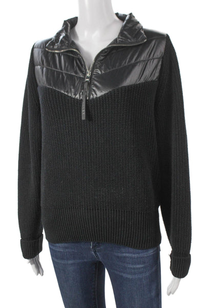 Varley Womens Pullover Sweater Black 100% Nylon Long Sleeve Collared Size S