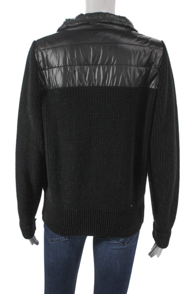 Varley Womens Pullover Sweater Black 100% Nylon Long Sleeve Collared Size S