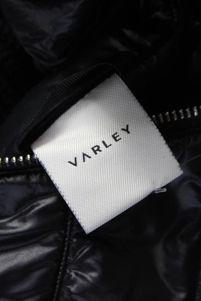 Varley Womens Pullover Sweater Black 100% Nylon Long Sleeve Collared Size S