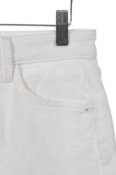 Joe's Collection Womens Cut-Off Shorts White Cotton Button Size 26