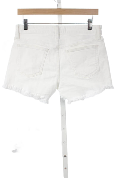 Joe's Collection Womens Cut-Off Shorts White Cotton Button Size 26