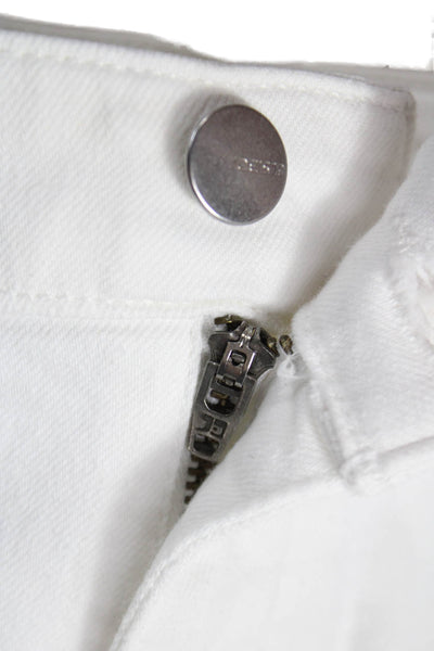 Joe's Collection Womens Cut-Off Shorts White Cotton Button Size 26