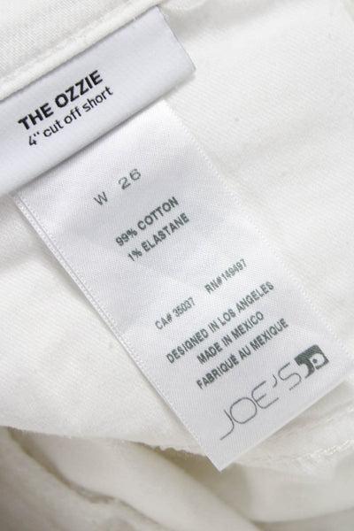 Joe's Collection Womens Cut-Off Shorts White Cotton Button Size 26