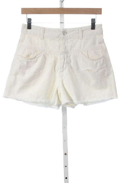 Closed Womens Cut-Off Shorts Ivory Button 100% Organic Cotton Solid Size 27