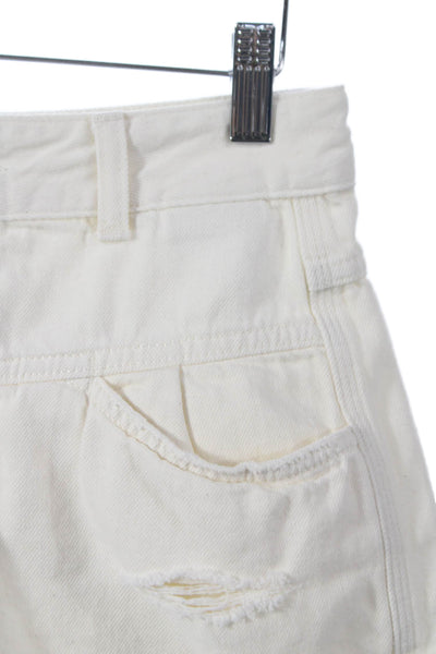 Closed Womens Cut-Off Shorts Ivory Button 100% Organic Cotton Solid Size 27