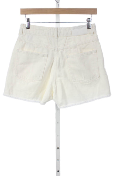 Closed Womens Cut-Off Shorts Ivory Button 100% Organic Cotton Solid Size 27
