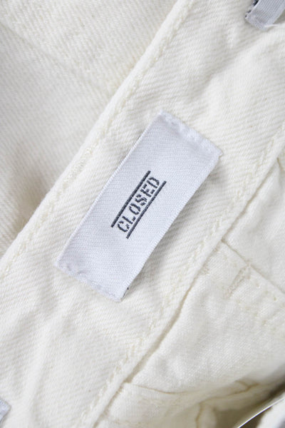 Closed Womens Cut-Off Shorts Ivory Button 100% Organic Cotton Solid Size 27