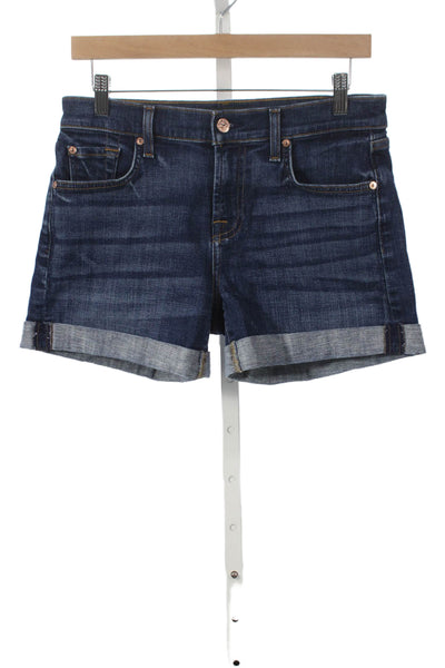 7 For All Mankind Womens Blue Denim Shorts Size 26