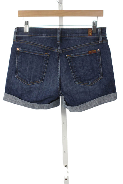 7 For All Mankind Womens Blue Denim Shorts Size 26