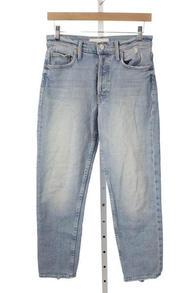 Mother Superior Womens Straight Jeans Blue Cotton Mid Rise Button Fly Size 27