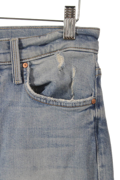 Mother Superior Womens Straight Jeans Blue Cotton Mid Rise Button Fly Size 27