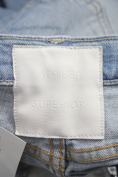 Mother Superior Womens Straight Jeans Blue Cotton Mid Rise Button Fly Size 27