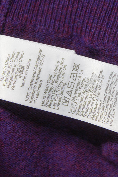 J Crew Womens Cashmere Crew Neck Pullover Sweater Purple Long Sleeve Size M