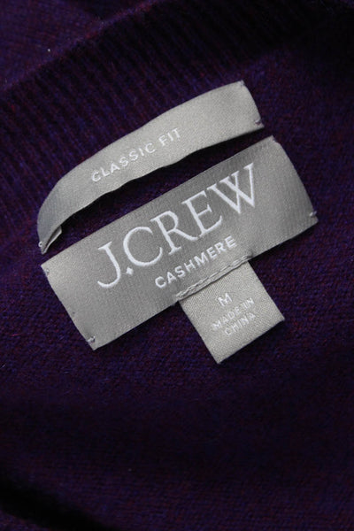 J Crew Womens Cashmere Crew Neck Pullover Sweater Purple Long Sleeve Size M
