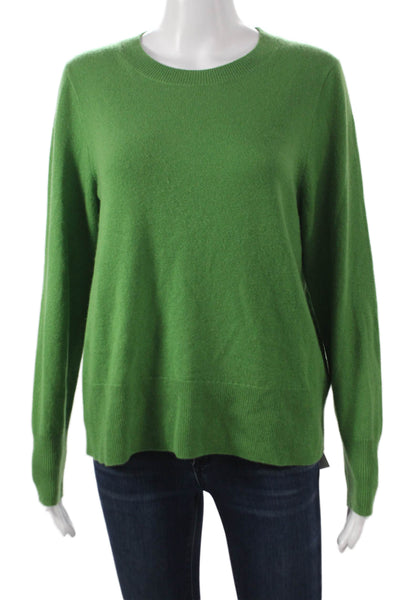 J Crew Womens Cashmere Pullover Crew Neck Green Size M