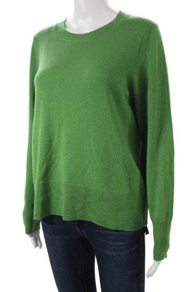 J Crew Womens Cashmere Pullover Crew Neck Green Size M
