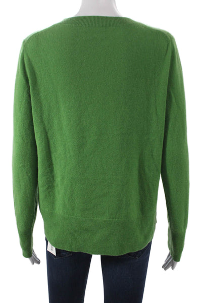 J Crew Womens Cashmere Pullover Crew Neck Green Size M