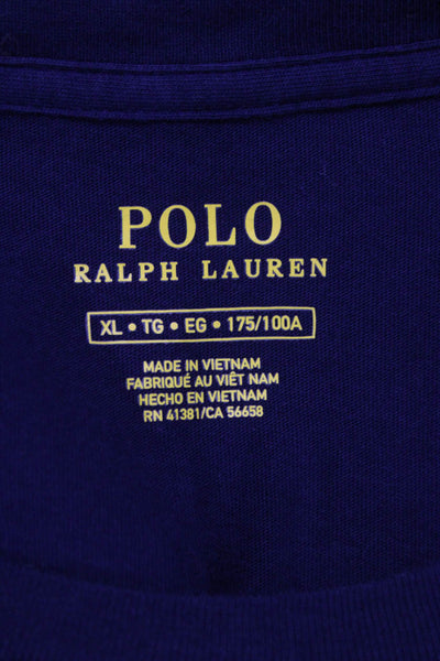 Polo Ralph Lauren Mens Basic Blue Cotton Crewneck Short Sleeve Tee Size XL