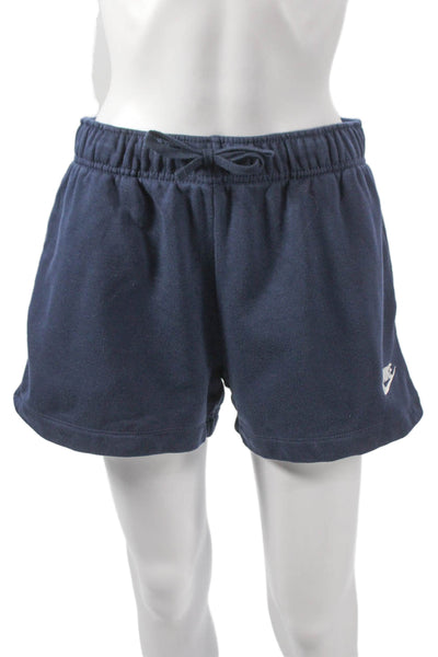 Nike Womens Sweat Shorts Blue Cotton Drawstring Solid Size M