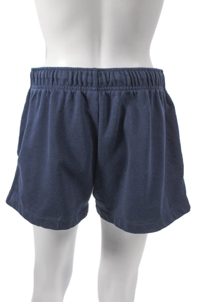 Nike Womens Sweat Shorts Blue Cotton Drawstring Solid Size M