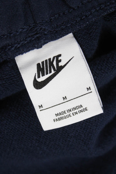 Nike Womens Sweat Shorts Blue Cotton Drawstring Solid Size M