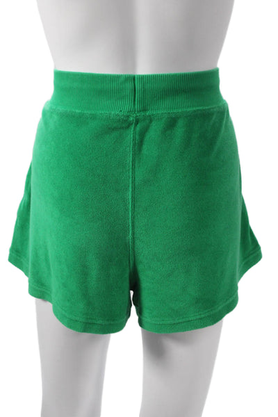 Polo Ralph Lauren Women Sweat Shorts Green Cotton Drawstring Size M