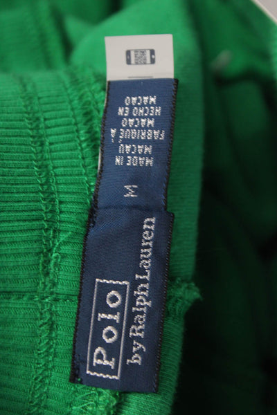 Polo Ralph Lauren Women Sweat Shorts Green Cotton Drawstring Size M