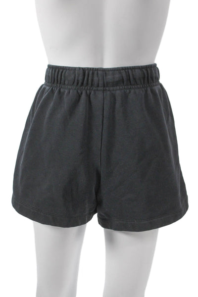 Nike Womens Sweat Shorts Black Cotton Blend Drawstring Size M