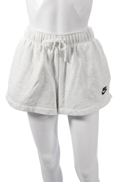 Nike Womens Sweat Shorts Gray Drawstring Cotton Blend Size M