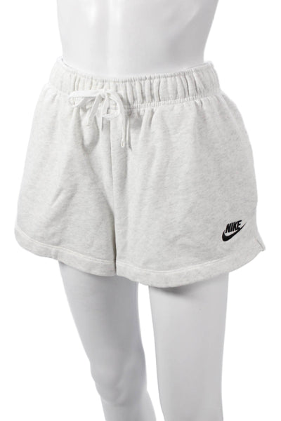 Nike Womens Sweat Shorts Gray Drawstring Cotton Blend Size M