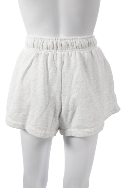 Nike Womens Sweat Shorts Gray Drawstring Cotton Blend Size M