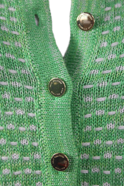 Lilly Pulitzer Womens Sweater Dress Green Check Short Sleeve Knee Length Size M