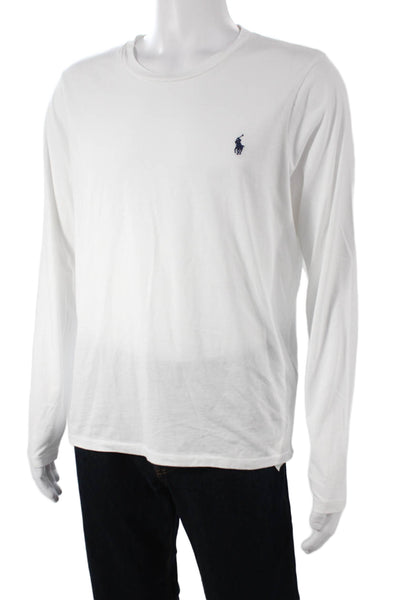 Polo Ralph Lauren Mens Long Sleeve Basic Solid Crew Neck Cotton T-Shirt Size XL
