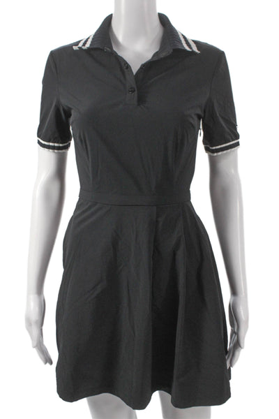PXG Womens Athletic Black Collar Knee Length Dress Short Sleeve Size 2XS