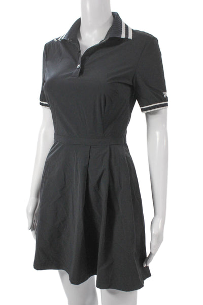 PXG Womens Athletic Black Collar Knee Length Dress Short Sleeve Size 2XS