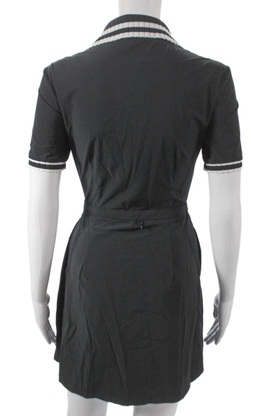 PXG Womens Athletic Black Collar Knee Length Dress Short Sleeve Size 2XS