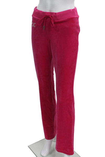 Juicy Couture Womens Velour Jeweled Hooded Sweat Suit Pink Size Small