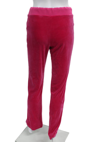 Juicy Couture Womens Velour Jeweled Hooded Sweat Suit Pink Size Small